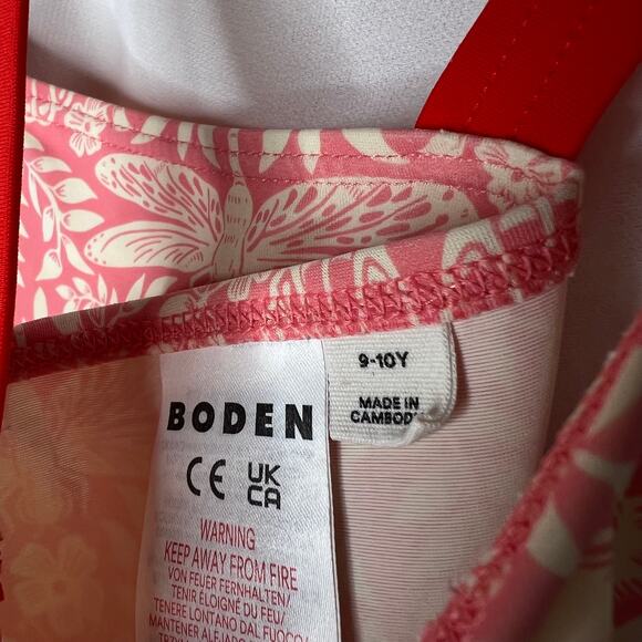Boden Girls Pink Dragonfly Butterfly Bathing Suit One Piece Size 9-10 - Picture 5 of 6